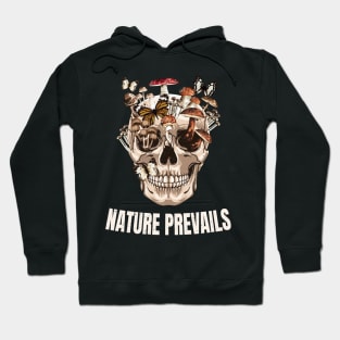 Nature Prevails Skull With Mushrooms Hoodie